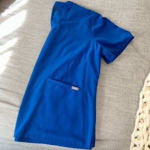 Royal Blue figs scrub top